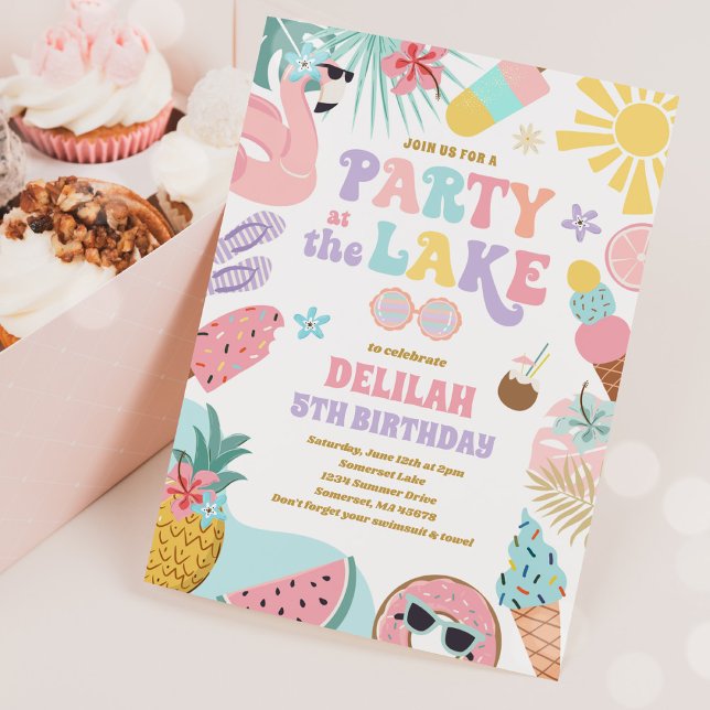 Convites Festa Na Festa de aniversário De CHURRASCO Do Lago (Criador carregado)