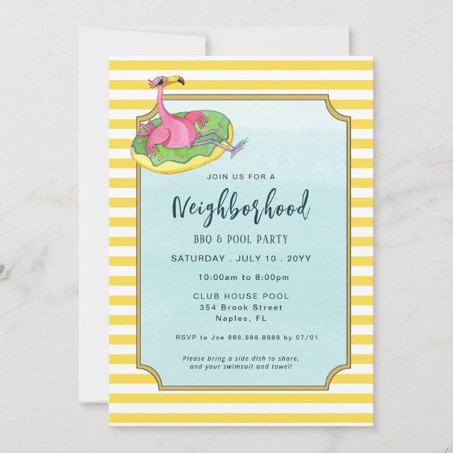 Convites Festa na Piscina de Verão e Festa no Quarteirão (Frente)