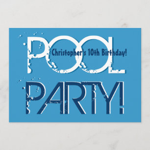 Convites Festa na piscina do aniversário do miúdo modelo