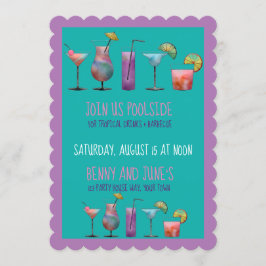 Convites Festa na Piscina e Drinks Tropicais