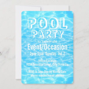 Convites Festa na Piscina Festa na Praia Festa de Verão ele