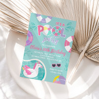 Festa na Piscina Unicórnio boia rosa Aniversário d