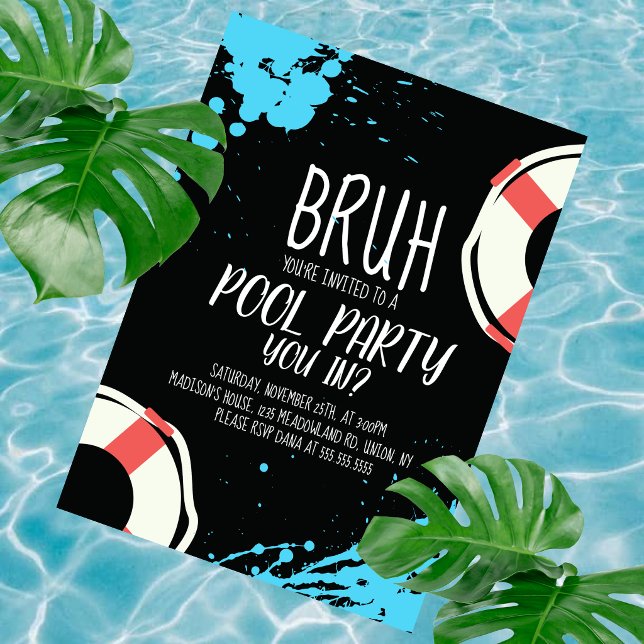 Convites Festa na Piscina Vida de Irmão Aniversário  (Criador carregado)