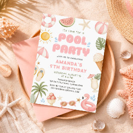 Convites Festa na Praia Verão Festa na Piscina Aniversário