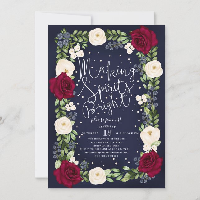 Convites Festa natalícia brilhante do Natal dos espírito do (Frente)