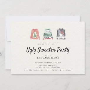 Convites Festa natalícia feia da camisola