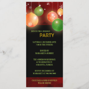Convites Festa natalícia Luxe das bolas do disco do Natal