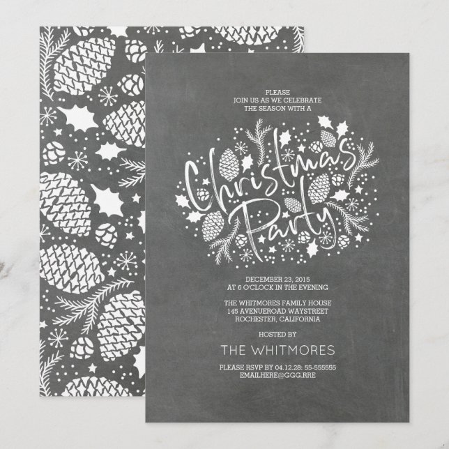 Convites Festa natalícia moderna do Natal do roteiro da (Frente/Verso)