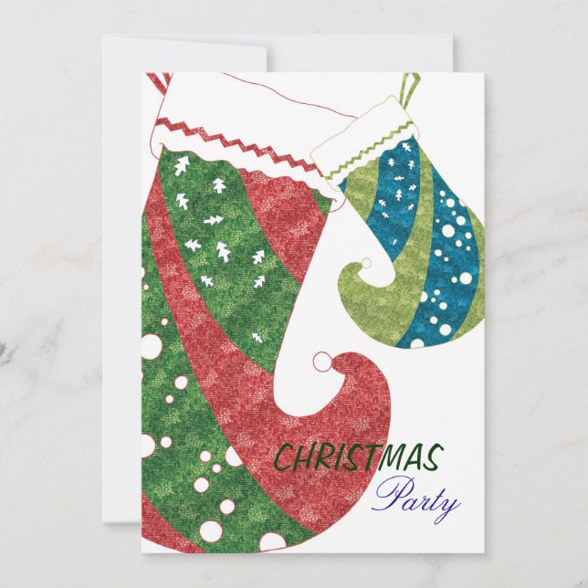 Convites Festa natalícia na moda das meias do Natal (Frente)