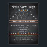 Convites Festa Neve Floco Preto Floco de Chalkboard de Nata<br><div class="desc">Este é um lindo cartão de Convite de festas da família Floco de Neve Preto Floco de Natal.</div>