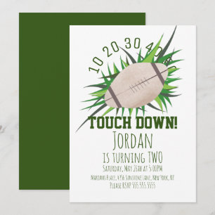 Convites Festa no Gramado de Futebol Americano TouchDown Ta
