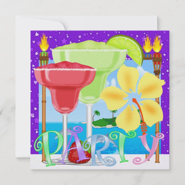 Convites Festa no PARAÍSO / Luau - SRF (Frente)