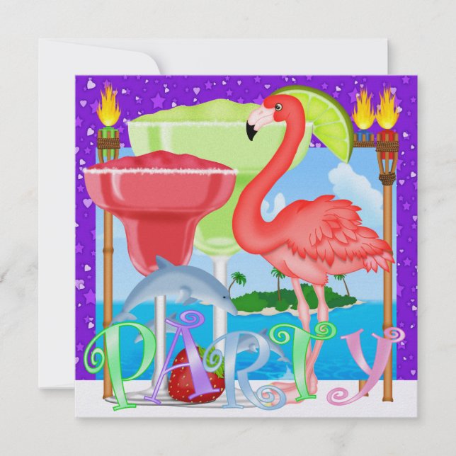 Convites Festa no PARAÍSO / Luau - SRF (Frente)