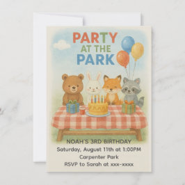 Convites Festa no Parque Animal Birthday