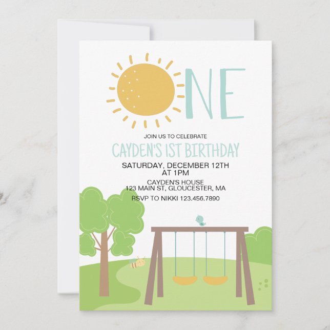 Convites Festa no primeiro aniversario de Park Playground (Frente)
