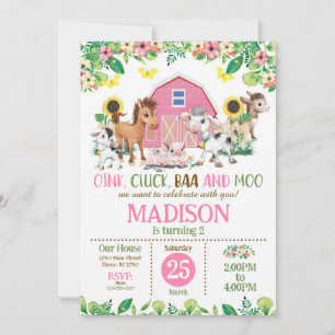 Convites Festa no Quintal da Menina dos Animais da Fazenda 
