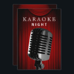 Convites Festa Noite de aniversário de 30 anos de Karaoke,<br><div class="desc">Palco Vermelho Clássico Cortinas aniversário de 30 anos de Karaoke Convite de festas Noite</div>