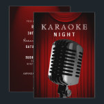 Convites Festa Noite de aniversário de 30 anos de Karaoke,<br><div class="desc">Palco Vermelho Clássico Cortinas aniversário de 30 anos de Karaoke Convite de festas Noite</div>