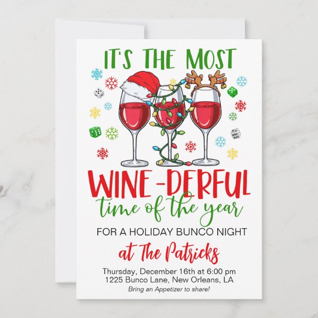 Convites Festa Noite de Bunco Natal (Frente)