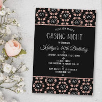 Festa Noite de Chip Casino, Poker, com rosa Dourad