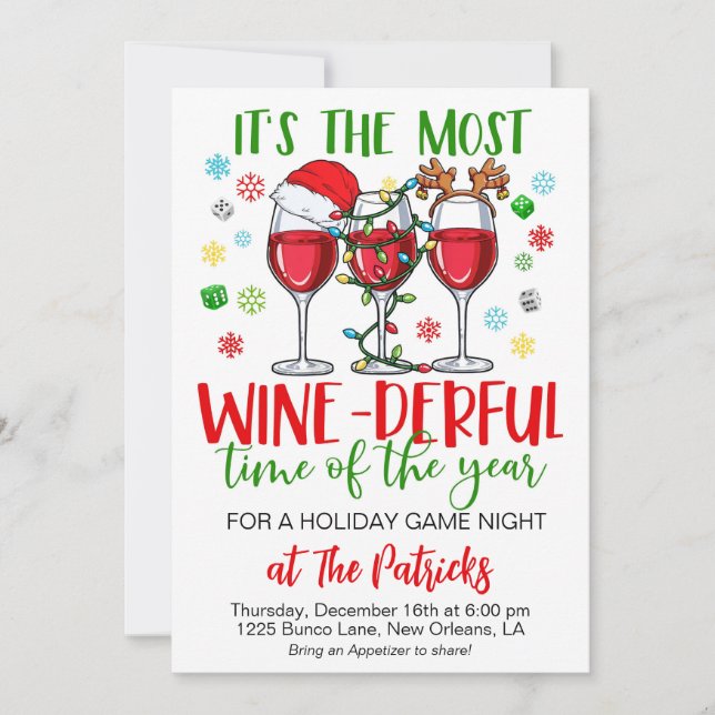 Convites Festa Noite de Jogos de Natal (Frente)