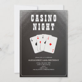 Convites Festa Noite de Poker Casino Blackjack em Vegas