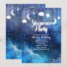 Convites Festa Noturna com Estrelas Douradas de Fantasia Ce