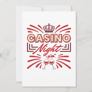Convites Festa Noturna de Cassino Amante de Jogos de Azar