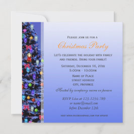 Convites festa noturna de neve da árvore natal vintage
