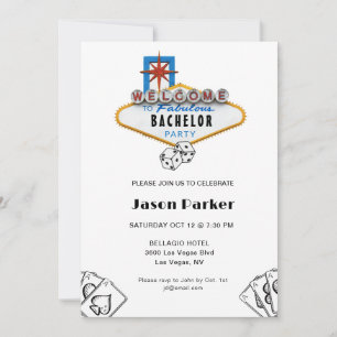 Convites Festa Noturna do Casino de Las Vegas