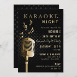 Convites Festa Noturna Dourada de Karaoke<br><div class="desc">Convite de festas Dourado Clássico de aniversário de 30 anos Karaoke</div>
