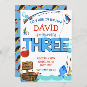 Convites Festa O-fish do aniversário de 3 anos de pesca