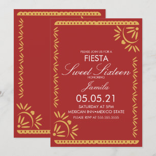 Convites Festa Papel Picado Sweet 16 Borda de Viesca Mexica
