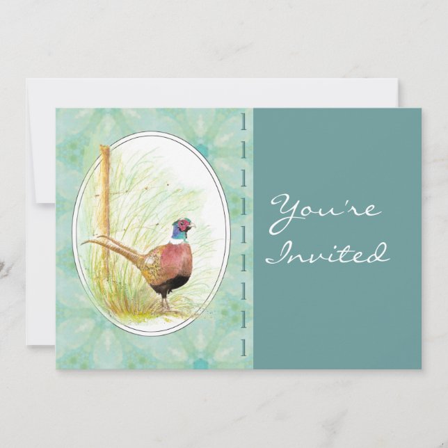 Convites Festa Personalizada Convidar Faisão Com Colagem Pe (Frente)