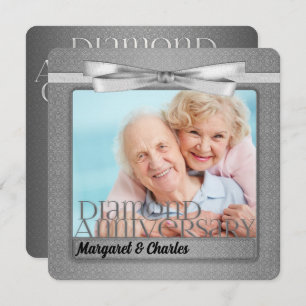 Convites Festa Personalizada de Foto do 60º Aniversário do 