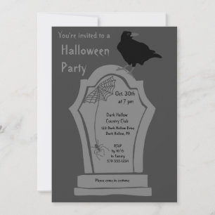 Convites Festa Personalizada de Halloween do Tombstone Head