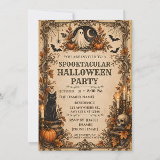 Convites Festa Personalizada de Halloween Vintage