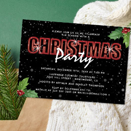 Convites Festa Personalizada de Natal com Azevinho