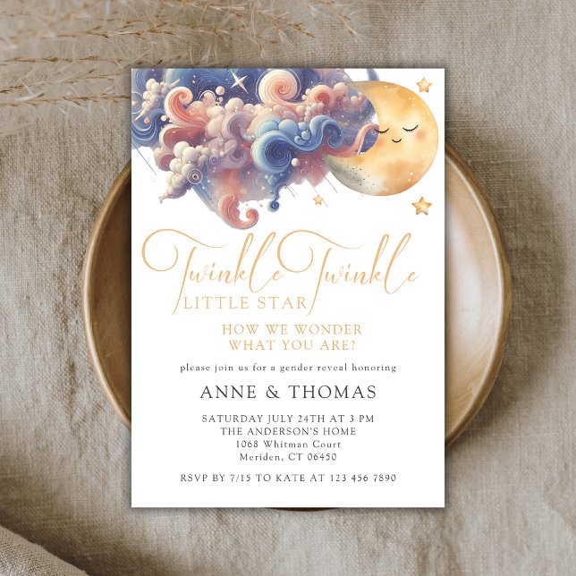 Convites Festa Personalizada de Revelação de Pequeno Gênero (Criador carregado)