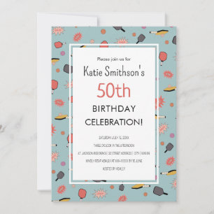 Convites Festa Pickleball Azul de Pré-Papoila 50º Aniversár