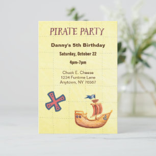 Convites Festa Pirata Aniversário Infantil Personalizado