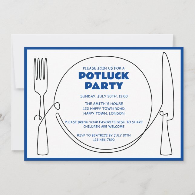 CONVITES FESTA POTLUCK PERSONALIZÁVEL (Frente)