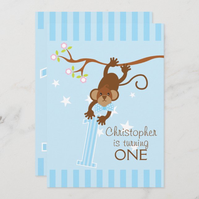 Convites Festa primeiro aniversario de Bandas Azuis de Maca (Frente/Verso)