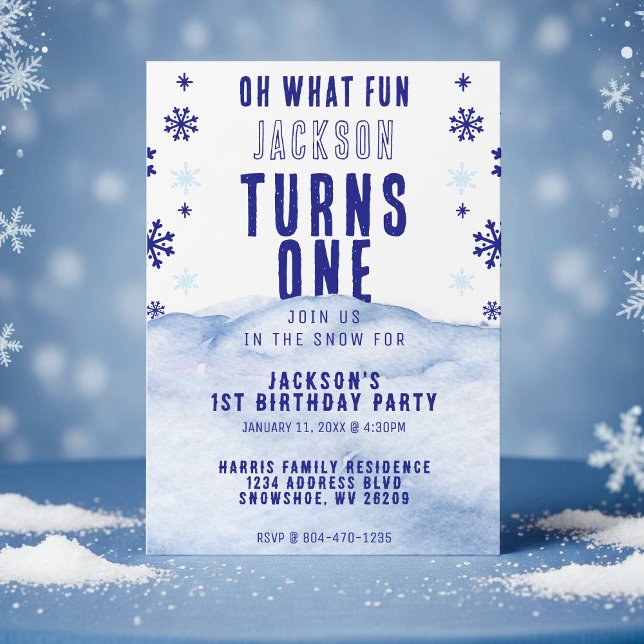 Convites Festa primeiro aniversario de inverno na neve Nata (1st Birthday Party Winter Snow Christmas Invitation
)