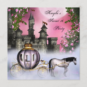 Convites Festa Princesa das Rosas Pink Sweet 16