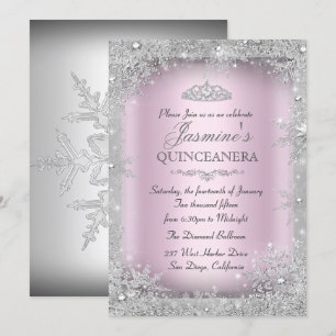 Convites Festa Quinceanera Rosa Terra de Encantamento de In