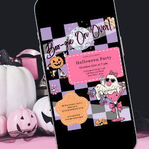 Convites Festa Retrô de Halloween Boo-gie