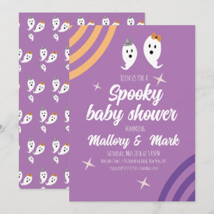 Convites Festa Retro de Halloween Groovy Baby Shower