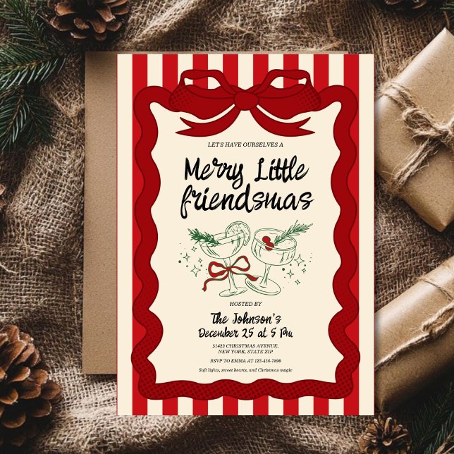 Convites Festa Retro Friendsmas (Criador carregado)