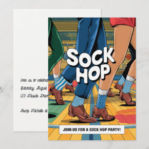 Convites Festa Retro Sock Hop